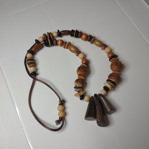 Awesome Vintage Earth Tones Large Bead Necklace